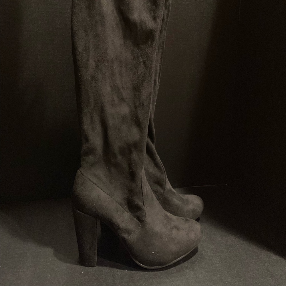 Black knee high boots